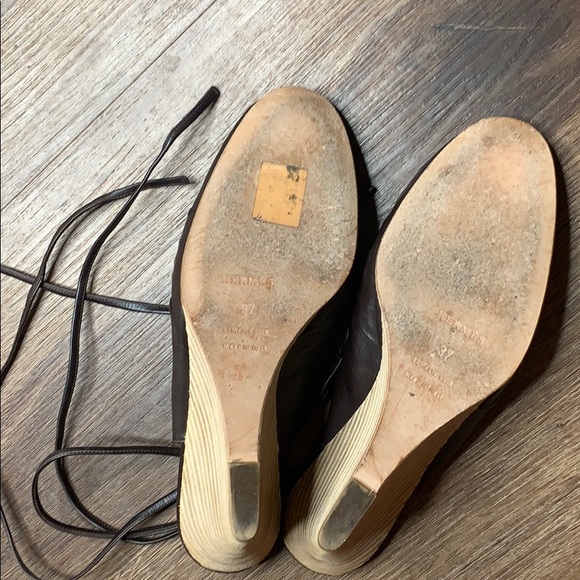 Authentic Black Hermès Ballet Wedges size 37 - Picture 4 of 9
